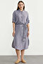 Short Sleeve Crepe Shirt Dress - Gray - 2