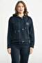 Diving Fabric Hooded Tracksuit Set - Navy Blue - 3