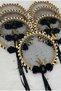 Black Bridal Bridesmaid Tambourine, Shiny Stone, Flower and Sparkling Sequin Decorated, Wedding Henna Night Bride Circumcision Party Event 1 Piece - 3