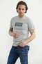 Printed Basic Short Sleeve T-Shirt - Gray - 4
