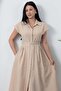 Shirt Collar Buttoned Belted Dress Grs3953 - 2