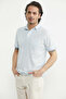 Polo Neck T-Shirt with Pockets - Blue - 3