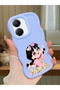 For Poco X7 Pro Compatible Shockproof Simple Blue Silicone Phone Case Cute Girl Pattern