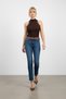 Women's Lace Detailed Halter Neck Ribbed Knitted Blouse - 2