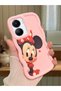 Vivo Y56 Compatible Shockproof Simple Pink Silicone Phone Case Minnie Pattern