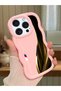 iPhone 15 Pro Compatible Shockproof Simple Pink Silicone Phone Case Bmw Pattern