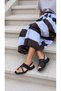 Georgina Women's Sandals with Detailed Flip-Flop Design, Daily Wear Genuine Leather Brown Suede