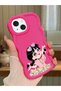 iPhone 15 Plus Compatible Shockproof Simple Red Silicone Phone Case Cute Girl Pattern