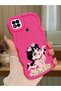 Redmi 9C Compatible Shockproof Simple Red Silicone Phone Case Cute Girl Pattern
