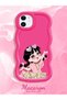 iPhone 12 Compatible Shockproof Simple Red Silicone Phone Case Cute Girl Pattern - 2
