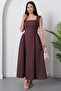 Square Neck Tie Back Polka Dot Dress Grs3950 - 3