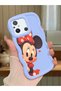 Redmi 12C Compatible Shockproof Simple Blue Silicone Phone Case Minnie Pattern