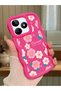 For Realme C51 Compatible Shockproof Simple Red Silicone Phone Case Flower Pattern