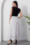 Double-Breasted Collar Belted Polka Dot Chiffon Dress Grs3911 - 7