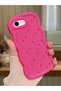 iPhone Se 2022 Compatible Shockproof Simple Red Silicone Phone Case Cover Flower Pattern