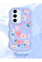 Samsung Galaxy S24 Fe Compatible Shockproof Simple Blue Silicone Phone Case Flower Pattern - 2