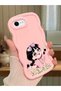 For iPhone Se 2020 Compatible Shockproof Simple Pink Silicone Phone Case Cute Girl Pattern