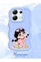 Case for Redmi Note 13 4g Compatible Shockproof Simple Blue Silicone Phone Cover Cute Girl Pattern - 2