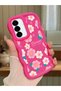Samsung Galaxy A56 Compatible Shockproof Simple Red Silicone Phone Case Cover Flower Pattern