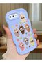 iPhone 8 Plus Compatible Shockproof Simple Blue Silicone Phone Case Labubu Pattern