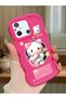 Poco C55 Compatible Shockproof Simple Red Silicone Phone Case Hello Kitty Pattern