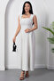 Square Neck Tie Back Polka Dot Dress Grs3950 - 3
