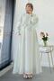 Premium Cape Detail Elina Voile Dress – Mint