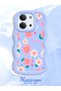 For Redmi 15C 4g Compatible Anti-Knock Simple Blue Silicone Phone Case Cover Flower Pattern - 2