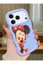 iPhone 17/18 Pro Compatible Shockproof Simple Blue Silicone Phone Case Minnie Pattern