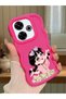 Redmi 13X Compatible Shockproof Simple Red Silicone Phone Case Cute Girl Pattern