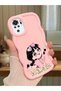 Redmi Note 10S Compatible Shockproof Simple Pink Silicone Phone Case Cute Girl Pattern