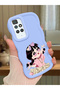 For Redmi 10 2022 Compatible Shockproof Simple Blue Silicone Phone Case Cute Girl Pattern