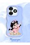 Case for Tecno Spark 20 Compatible Shockproof Simple Blue Silicone Phone Cover Cute Girl Pattern - 2