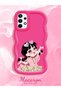 Samsung Galaxy A73 Compatible Shockproof Simple Red Silicone Phone Case Cute Girl Pattern - 2
