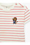 Short Sleeve Crew Neck Cotton Striped T-Shirt - 6