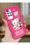 Redmi 10 Compatible Shockproof Simple Red Silicone Phone Case Hello Kitty Pattern