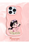 iPhone 16 Pro Compatible Shockproof Simple Pink Silicone Phone Case Cute Girl Pattern - 2