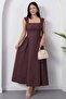 Square Neck Tie Back Polka Dot Dress Grs3950 - 4