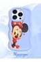 iPhone 14 Pro Max Compatible Shockproof Simple Blue Silicone Phone Case Minnie Pattern - 2