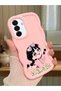 Samsung Galaxy A17 Compatible Shockproof Simple Pink Silicone Phone Case Cute Girl Pattern