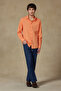 Costa Linen Cotton Linen Blend Comfort Fit Orange Classic Collar Men's Plain Shirt - 3