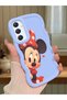 Samsung Galaxy A34 5g Compatible Shockproof Simple Blue Silicone Phone Case Minnie Pattern