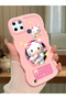 Realme C21Y Compatible Shockproof Simple Pink Silicone Phone Case Hello Kitty Pattern