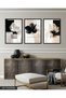 Boho Style Flower 3 Piece Wooden Framed Painting Act - 3