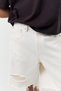 Düz kesim denim bermuda şort - 6
