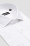 Costa Linen Cotton Linen Blend Comfort Fit White Classic Collar Men's Plain Shirt - 2