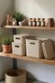3 Sizes 6 13 21 Liters Colors Cream Organizer with Lid Storage Box with Lid Striped Decorative - 2