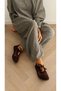 Braven Genuine Leather Flat Sole Lace Detail Women's Shoes Meshed Side and Upper.Brown Suede - 5