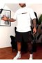 T-Shirt Shorts - T-Shirt with Shorts, Printed Crew Neck Top and Bottom Set - 4