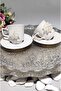 Cream Flower Motif 2-Piece Porcelain Cup Set - 5